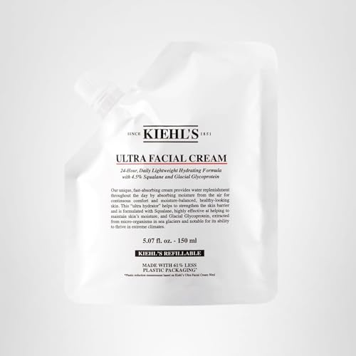 Kiehl's Ultra Facial Cream, with 4.5% Squalane to Strengthen Skin's Moisture Barrier, Skin Feels Softer and Smoother, Long-Lasting Hydration, Easy and Fast-Absorbing, Suitable for All Skin Types