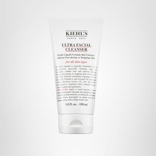 Kiehl's Ultra Facial Cleanser, Lightweight Foamy Facial Cleanser, Enriched Formula that Replenishes Skin Barrier, Gently Exfoliates and Moisturizes, Suitable for All Skin Types, Paraben Free