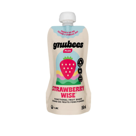 Gnubees Protein Smoothie, 6 Count – 8g Protein + 4g Fibersol | Ready-to-Drink Protein Shake For Adults with Real Fruits, Prebiotic, Non GMO, Lactose Free - Strawberry Wise, 8 fl oz