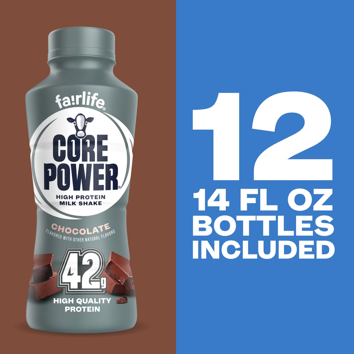 Core Power Elite High Protein Shake, Strawberry, 42g Bottle, 14oz, 12 Pack