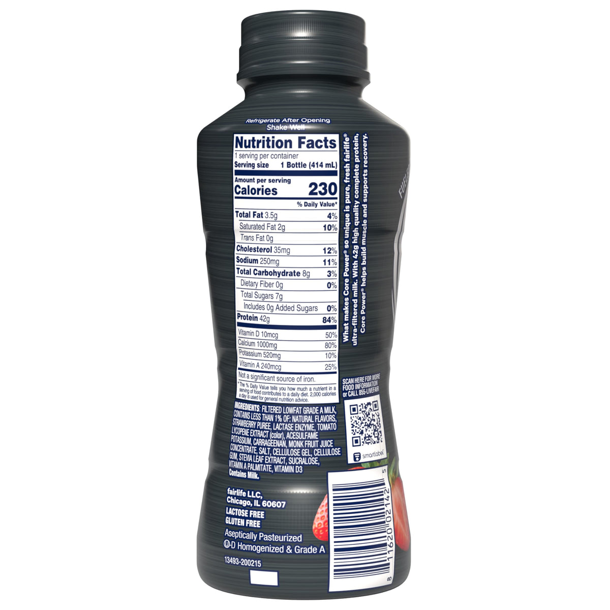 Core Power Elite High Protein Shake, Strawberry, 42g Bottle, 14oz, 12 Pack