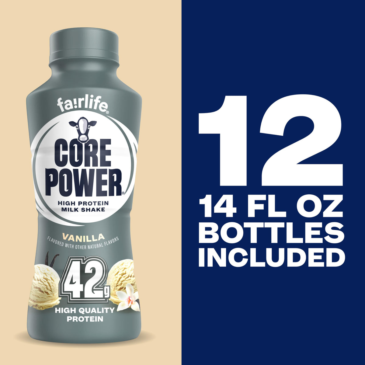 Core Power Elite High Protein Shake, Strawberry, 42g Bottle, 14oz, 12 Pack