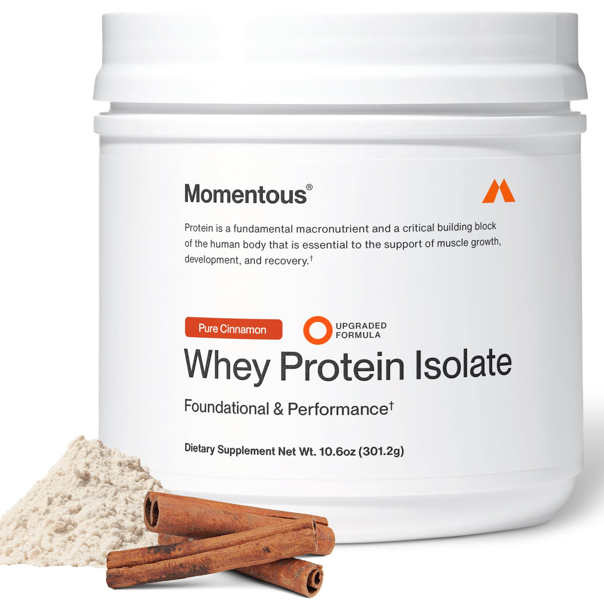 Momentous Grass-Fed Whey Protein Isolate Powder, 20g, Unflavored