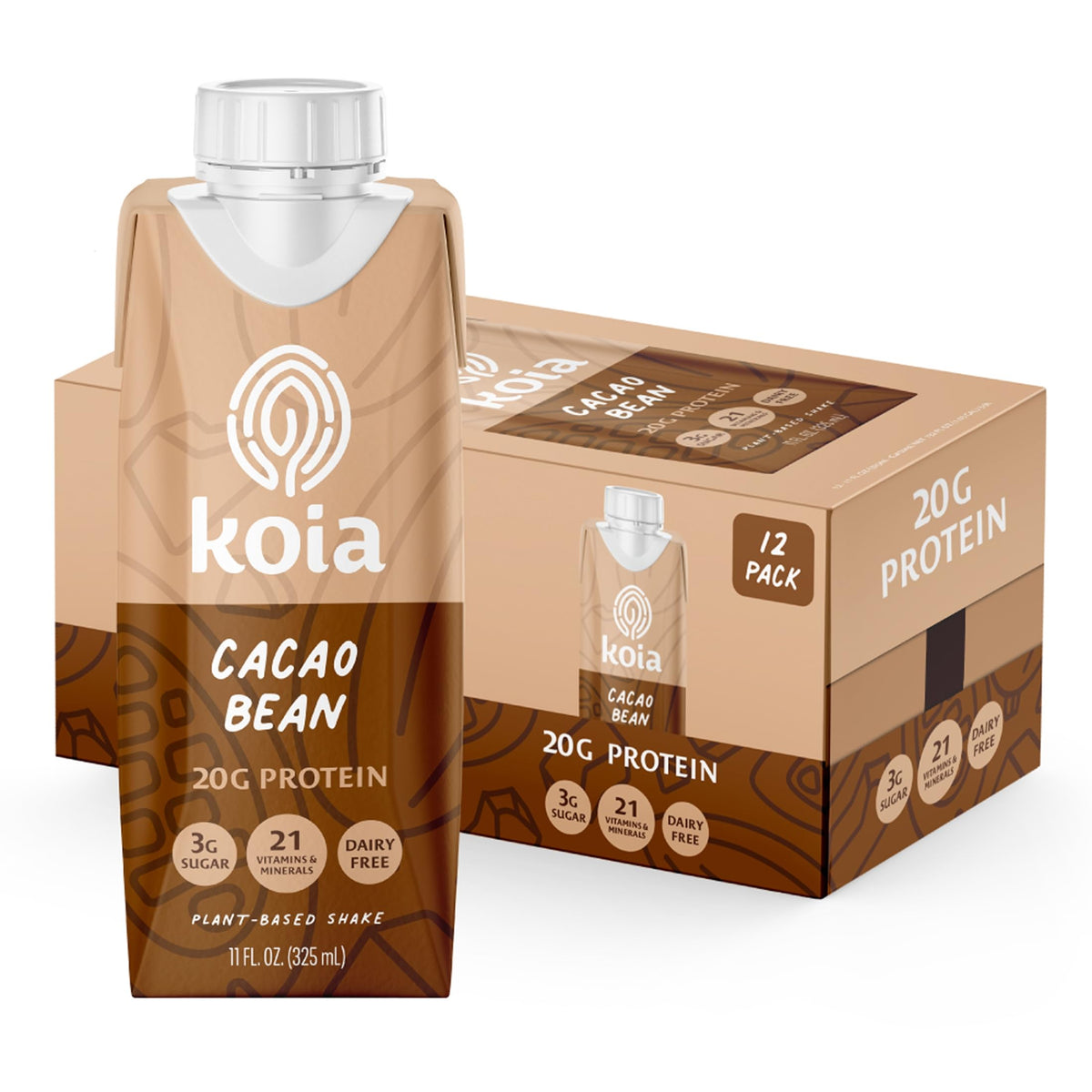 Koia Plant-Based Protein Shake, Chocolate Banana, 11 Fl Oz (Pack of 12)