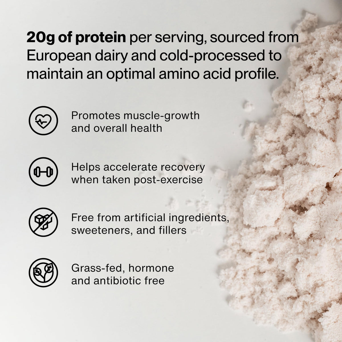Momentous Grass-Fed Whey Protein Isolate Powder, 20g, Unflavored