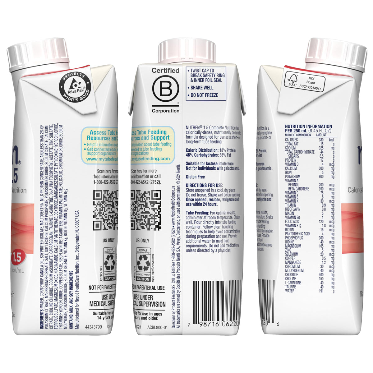 Nutren 2.0 Complete Nutrition Tube Feeding Formula, 8.45 Fl Oz, 24pk