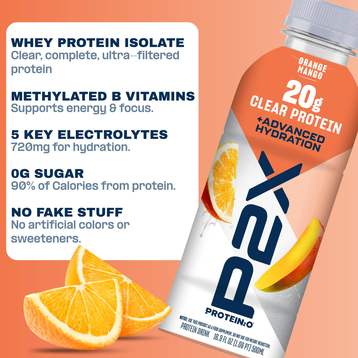 Protein2o P2X Advanced Hydration 20g Clear Protein Drink, 710mg of Electrolytes, 0g of Sugar - Post-Workout Recovery - 16.9 Fl Oz - 12 Count Strawberry Watermelon