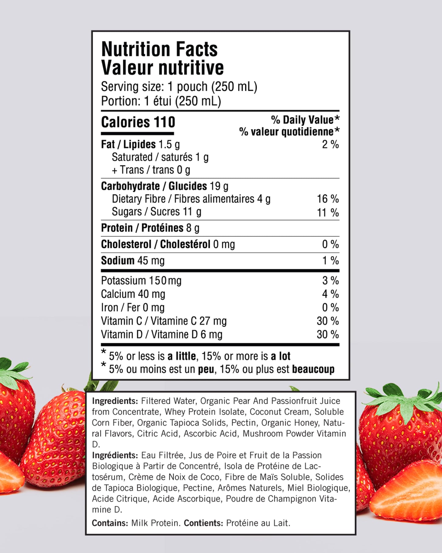 Gnubees Protein Smoothie, 6 Count – 8g Protein + 4g Fibersol | Ready-to-Drink Protein Shake For Adults with Real Fruits, Prebiotic, Non GMO, Lactose Free - Strawberry Wise, 8 fl oz