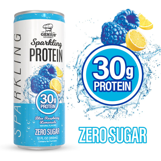 Genius Gourmet Clear Protein Sparkling Water Fruit Punch, 18 Pack