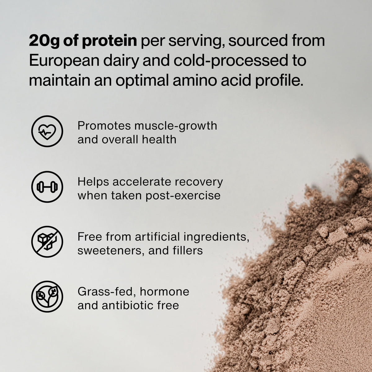 Momentous Grass-Fed Whey Protein Isolate Powder, 20g, Unflavored