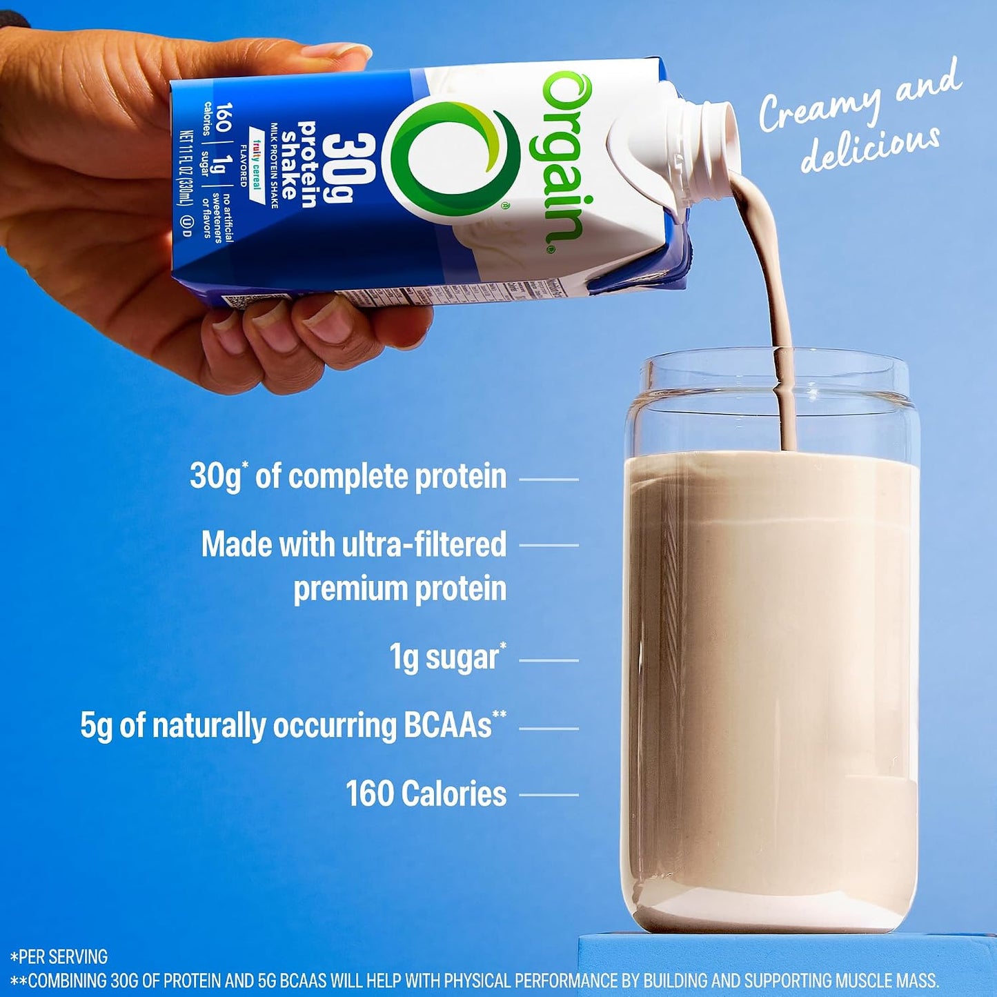 Orgain 30g High Protein Shake, Dairy Isolate Milk Protein, Vanilla Bean, 5g BCAAs, 1g Sugar Per Serving, Meal Replacement, Ready to Drink, Keto Friendly, Gluten-Free 11 Fl Oz (Pack of 12)