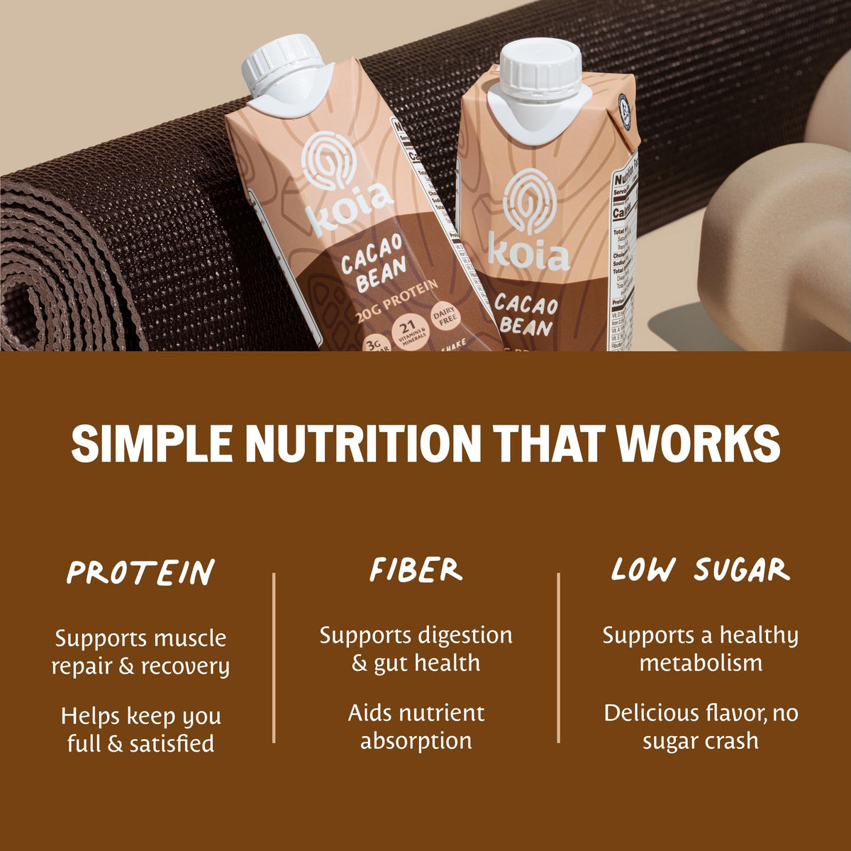 Koia Plant-Based Protein Shake, Chocolate Banana, 11 Fl Oz (Pack of 12)