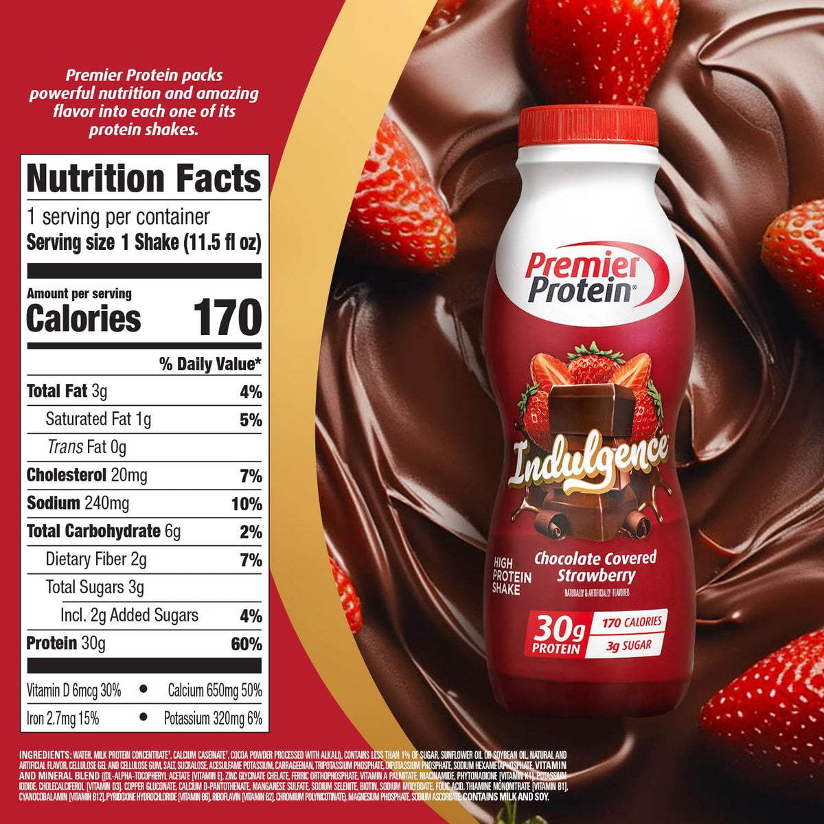 Premier Protein INDULGENCE 30g Shake, Salted Caramel Truffle, 12 Pack